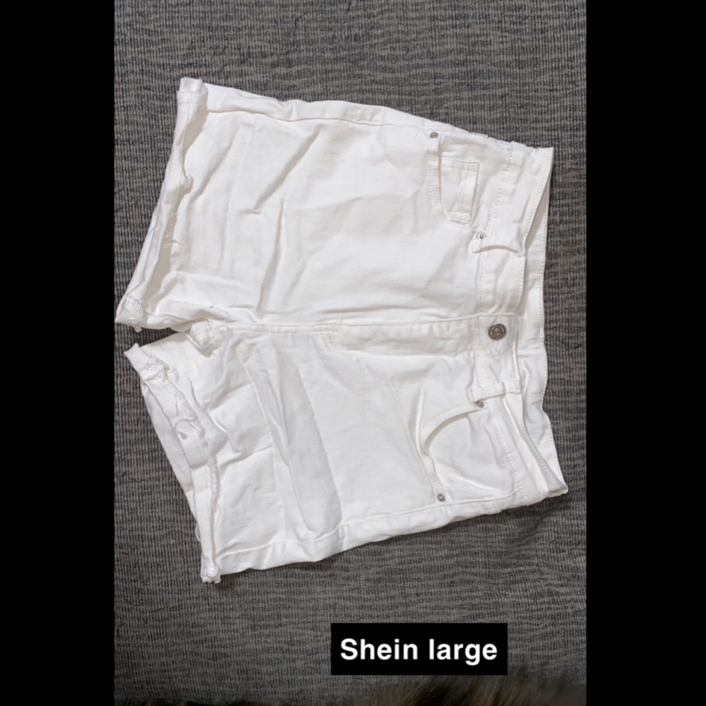 White denim shorts